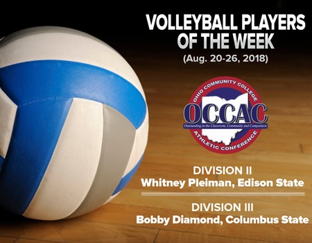 Pleiman, Diamond Named OCCAC Volleyball Players of the Week