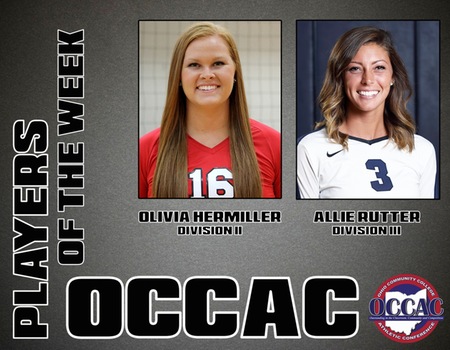 Hermiller, Rutter Named OCCAC Volleyball Player of the Week Recipients