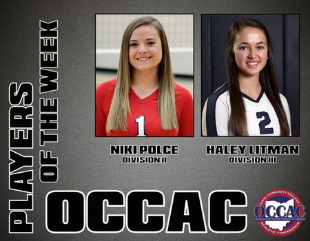 Polce, Litman Named OCCAC Volleyball Player of the Week Recipients