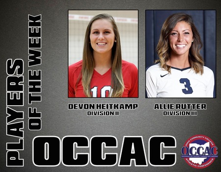 Heitkamp, Rutter Earn OCCAC Player of the Week Awards (Aug. 28-Sept. 3)